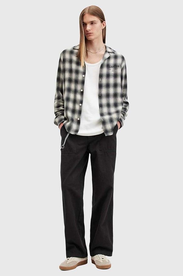 AllSaints Pamučne hlače AllSaints CREEK TROUSER boja: crna, ravni kroj, M021TB
