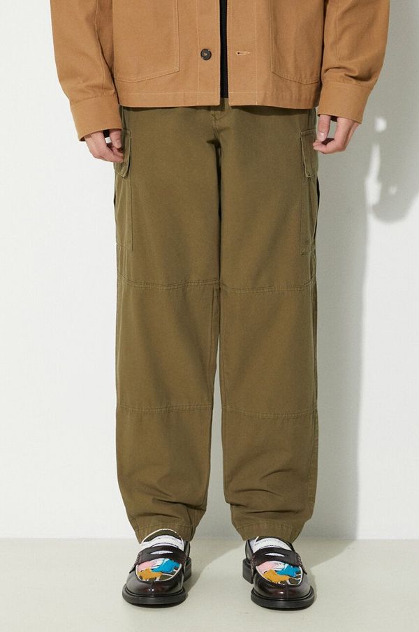Barbour Pamučne hlače Barbour boja: zelena, cargo kroj