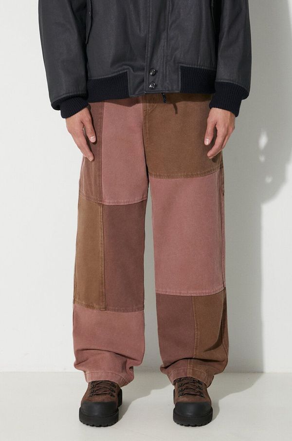 Butter Goods Pamučne hlače Butter Goods Washed Canvas Patchwork Pants boja: smeđa, ravni kroj, BGQ3234201