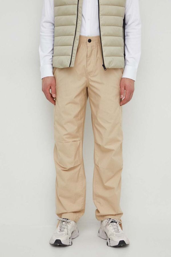 Calvin Klein Jeans Pamučne hlače Calvin Klein Jeans boja: bež, cargo kroj, J30J324692