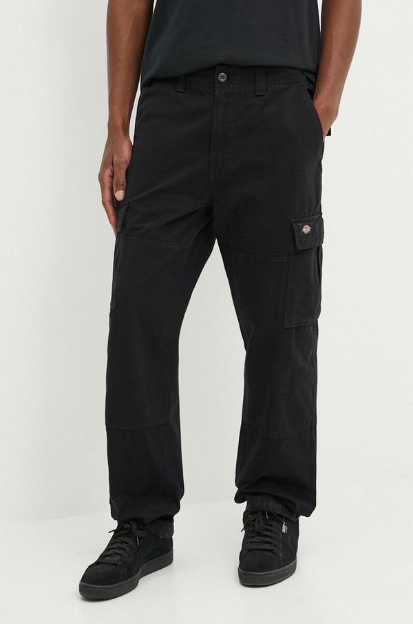 Dickies Pamučne hlače Dickies JOHNSON boja: crna, cargo kroj, DK0A4YF2