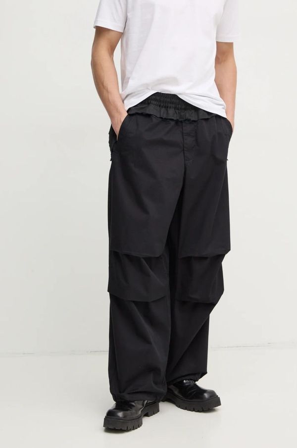 Diesel Pamučne hlače Diesel P-GUSTAF TROUSERS boja: crna, ravni kroj, A16074.0IQAV