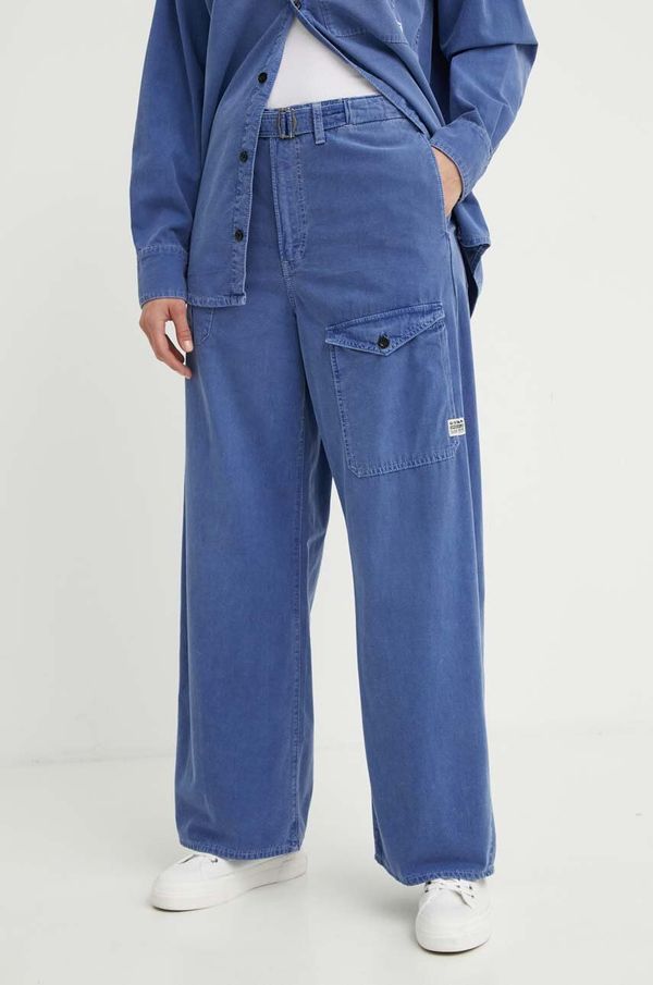 G-Star Raw Pamučne hlače G-Star Raw široke, visoki struk, D24361-D295