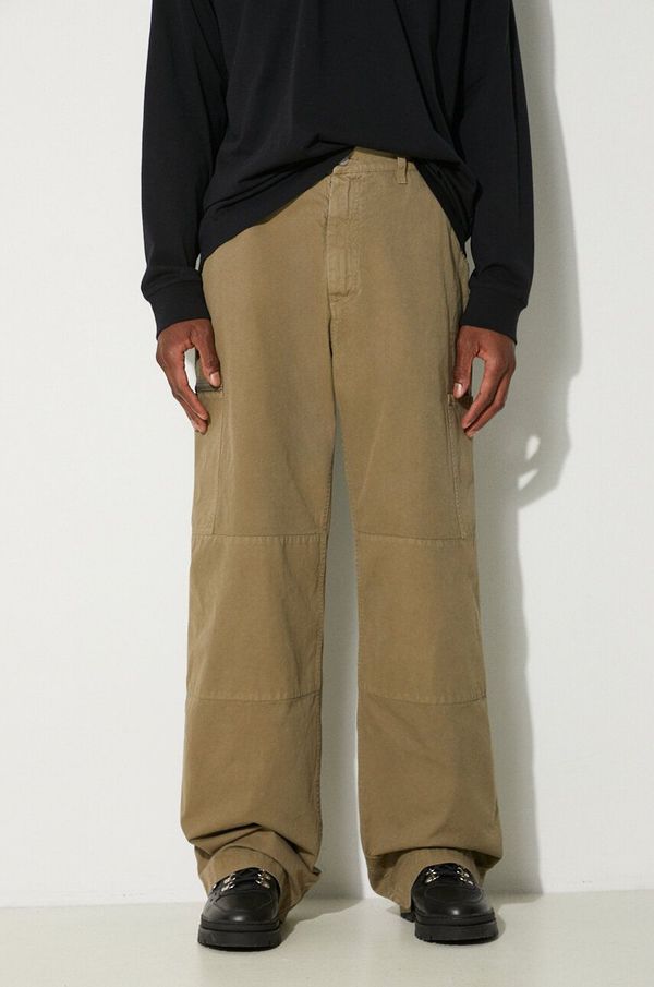 MM6 Maison Margiela Pamučne hlače MM6 Maison Margiela boja: zelena, ravni kroj, SH0KA0029.S78548