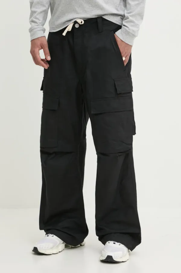 PURPLE BRAND Pamučne hlače PURPLE BRAND WOVEN CARGO PANT za muškarce, boja: crna, cargo kroj, P527-WCBB125