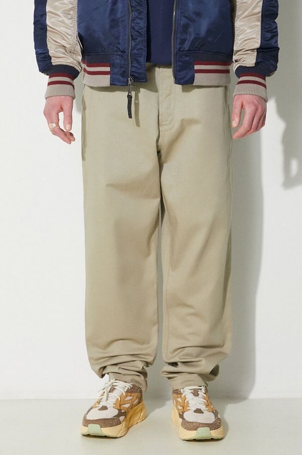Universal Works Pamučne hlače Universal Works Military Chino boja: bež, chinos kroj, 120.STONE