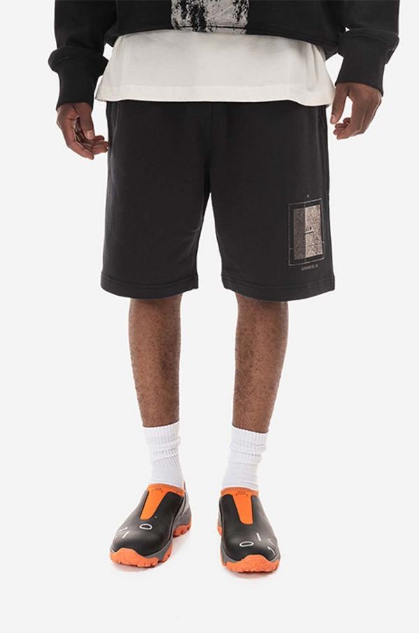 A-COLD-WALL* Pamučne kratke hlače A-COLD-WALL* Foil Grid Sweat Shorts boja: crna, ACWMB132.-BLACK