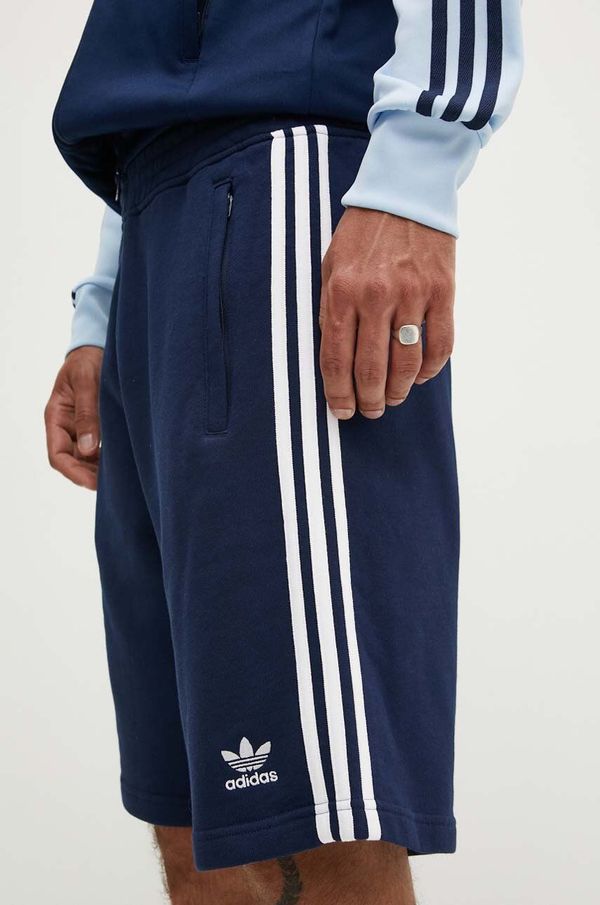 adidas Originals Pamučne kratke hlače adidas Originals 3-Stripes boja: tamno plava, IM9424