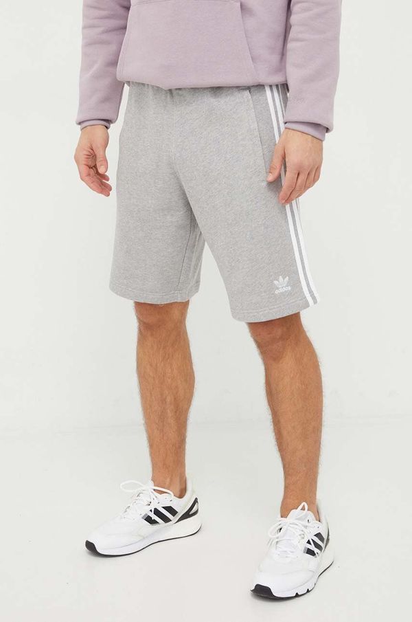 adidas Originals Pamučne kratke hlače adidas Originals Adicolor 3-Stripes boja: siva, melanž, IU2340