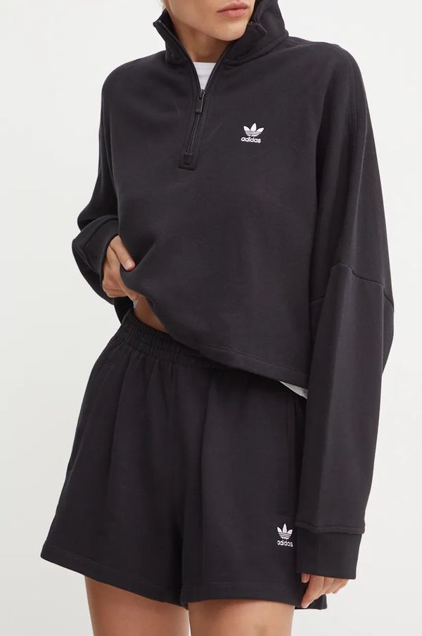 adidas Originals Pamučne kratke hlače adidas Originals boja: crna, bez uzorka, visoki struk, IY7343