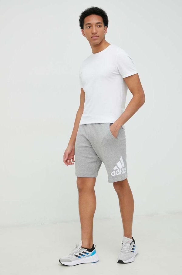 adidas Pamučne kratke hlače adidas za muškarce, boja: siva