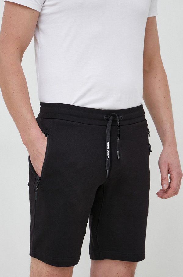 Armani Exchange Pamučne kratke hlače Armani Exchange za muškarce, boja: crna