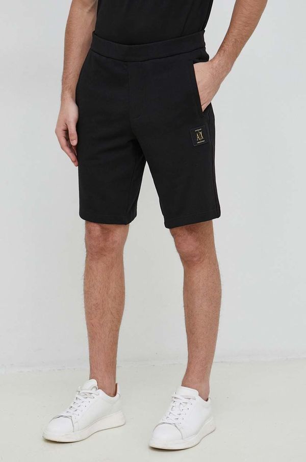 Armani Exchange Pamučne kratke hlače Armani Exchange za muškarce, boja: crna