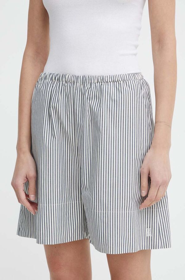 By Malene Birger Pamučne kratke hlače By Malene Birger boja: tamno plava, s uzorkom, visoki struk