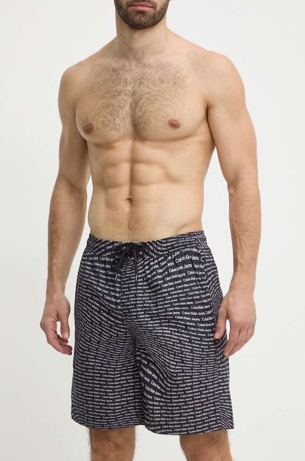 Calvin Klein Jeans Pamučne kratke hlače Calvin Klein Jeans boja: crna