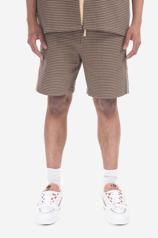 Drôle de Monsieur Pamučne kratke hlače Drôle de Monsieur Le Short Gaufré boja: smeđa, BS118-brown