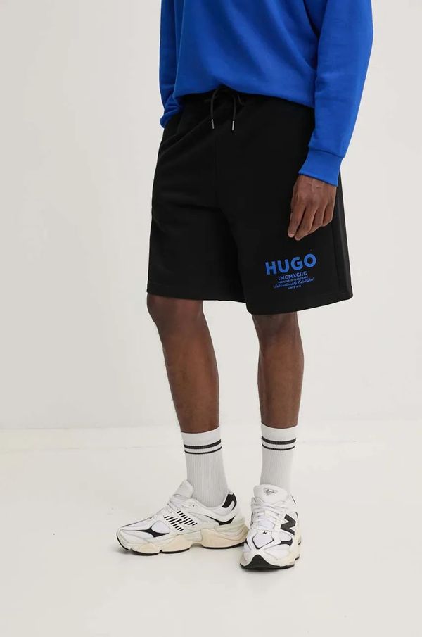 Hugo Blue Pamučne kratke hlače Hugo Blue boja: crna