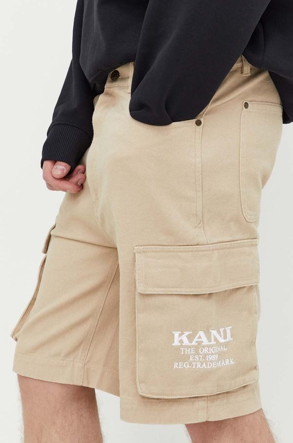 Karl Kani Pamučne kratke hlače Karl Kani boja: bež