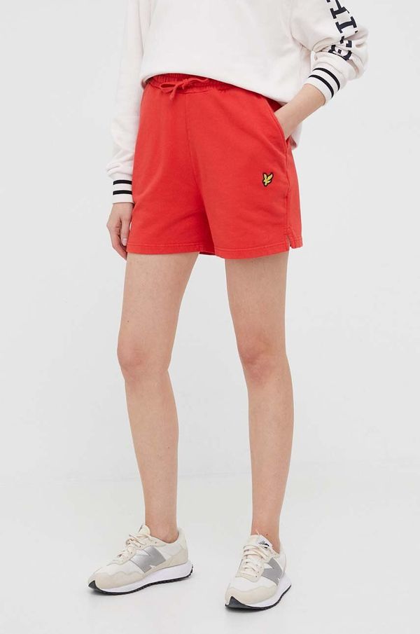 Lyle & Scott Pamučne kratke hlače Lyle & Scott boja: crvena, glatki materijal, visoki struk