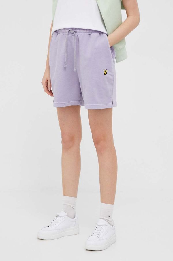 Lyle & Scott Pamučne kratke hlače Lyle & Scott boja: ljubičasta, glatki materijal, visoki struk