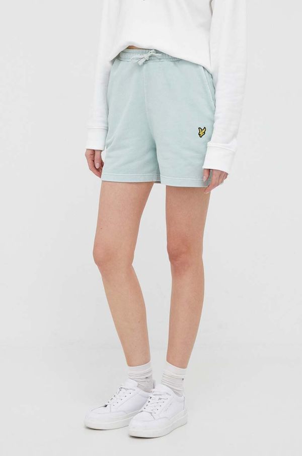 Lyle & Scott Pamučne kratke hlače Lyle & Scott boja: tirkizna, glatki materijal, visoki struk