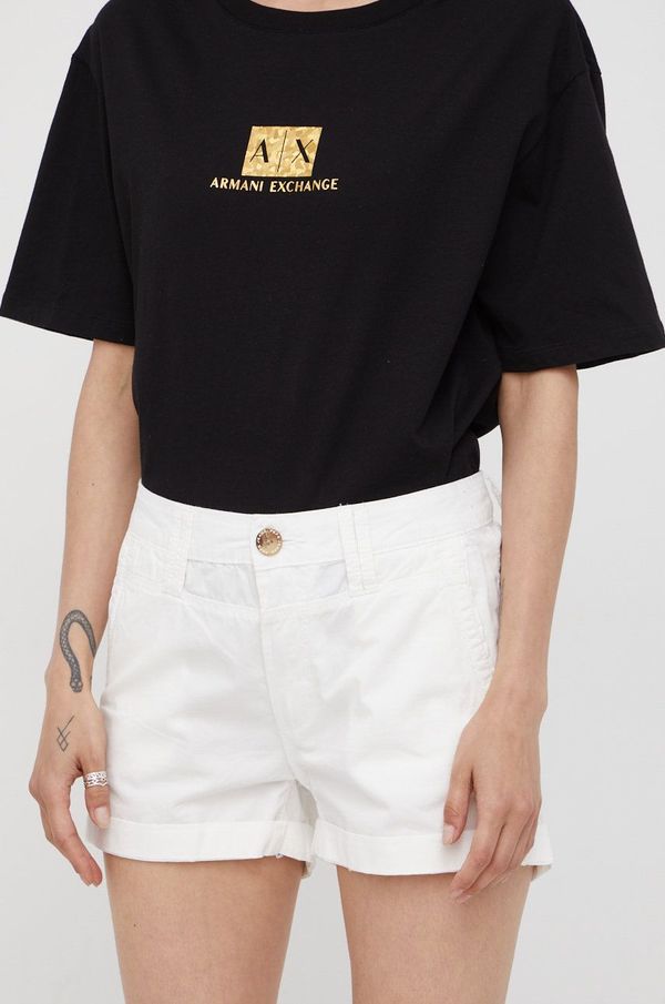 Pepe Jeans Pamučne kratke hlače Pepe Jeans Balboa Short za žene, boja: bijela, glatki materijal, srednje visoki struk