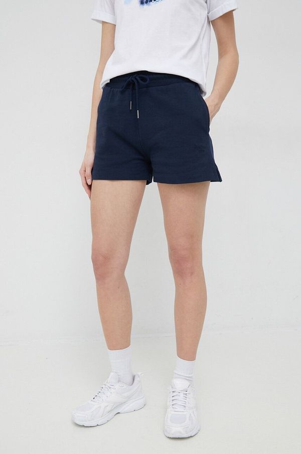 Pepe Jeans Pamučne kratke hlače Pepe Jeans boja: tamno plava, glatki materijal, visoki struk