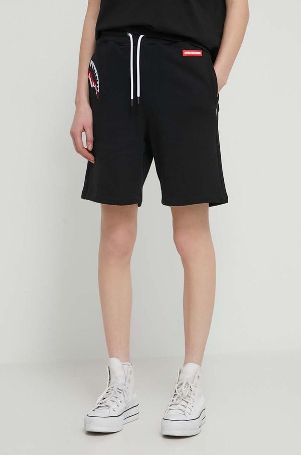 Sprayground Pamučne kratke hlače Sprayground boja: crna, s aplikacijom
