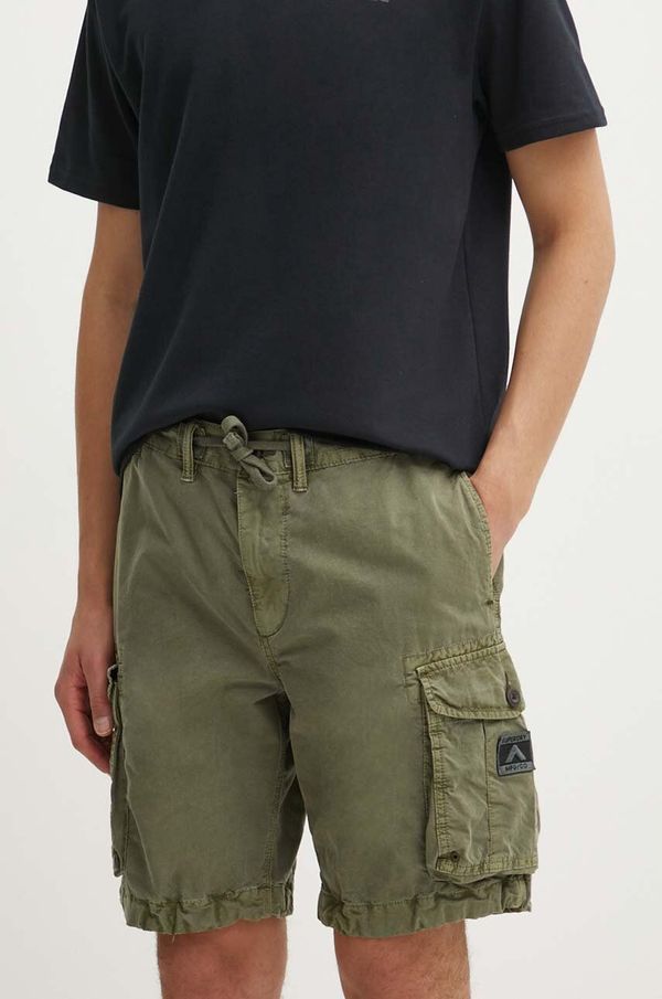 Superdry Pamučne kratke hlače Superdry boja: zelena