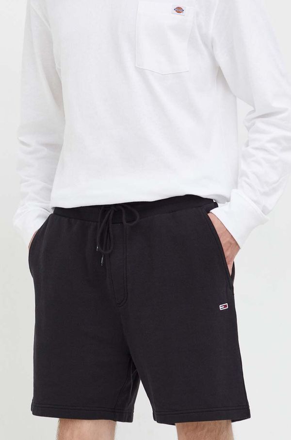 Tommy Jeans Pamučne kratke hlače Tommy Jeans boja: crna