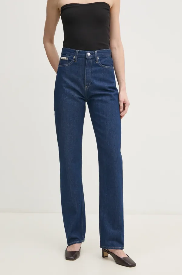 Calvin Klein Jeans Pamučne traperice Calvin Klein Jeans visoki struk, J20J225128