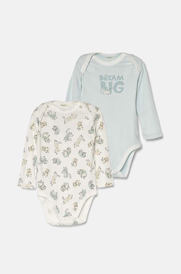 United Colors of Benetton Pamučni bodi za bebe United Colors of Benetton 2-pack 3GI70B00R