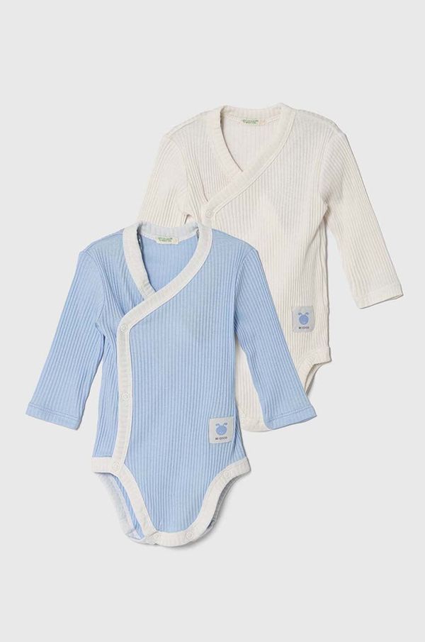 United Colors of Benetton Pamučni bodi za bebe United Colors of Benetton 2-pack