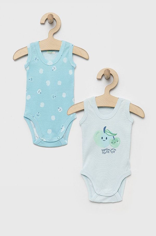 United Colors of Benetton Pamučni bodi za bebe United Colors of Benetton 2-pack