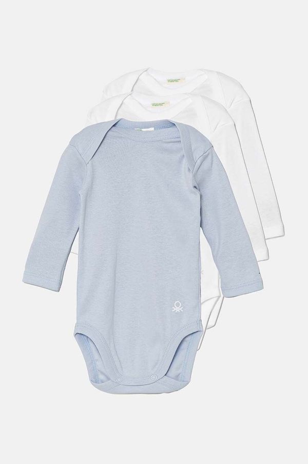 United Colors of Benetton Pamučni bodi za bebe United Colors of Benetton 3-pack 3GI70B089