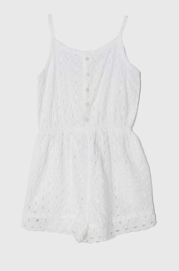 Abercrombie & Fitch Pamučni dječji kombinezon Abercrombie & Fitch boja: bijela, pamučni