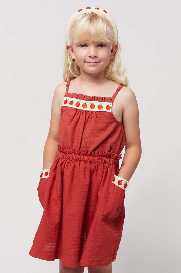 Bobo Choses Pamučni dječji top Bobo Choses boja: bordo