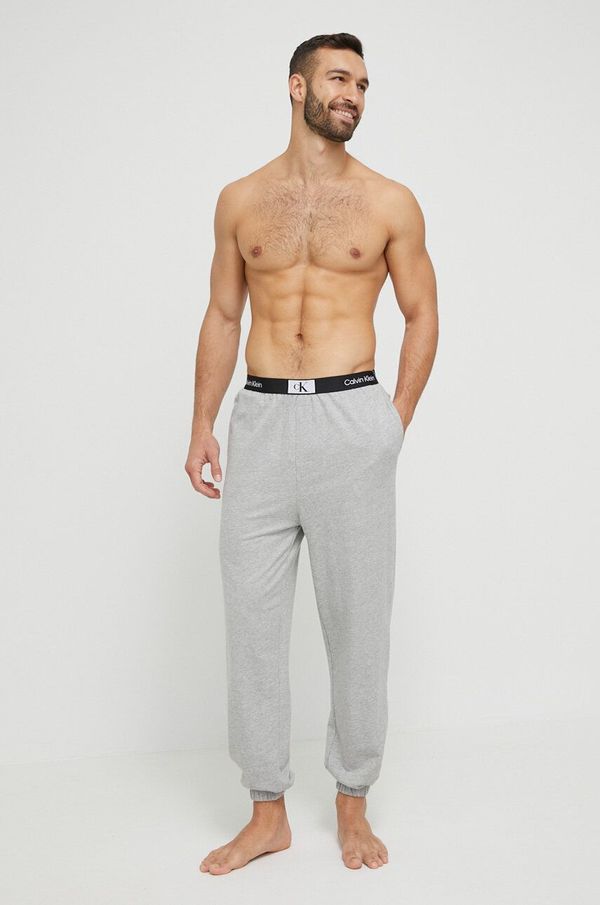 Calvin Klein Underwear Pamučni donji dio pidžame Calvin Klein Underwear boja: siva, glatka