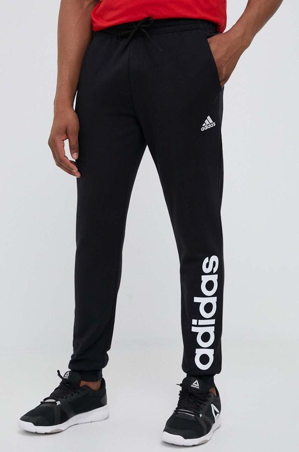 adidas Pamučni donji dio trenirke adidas boja: crna, s tiskom