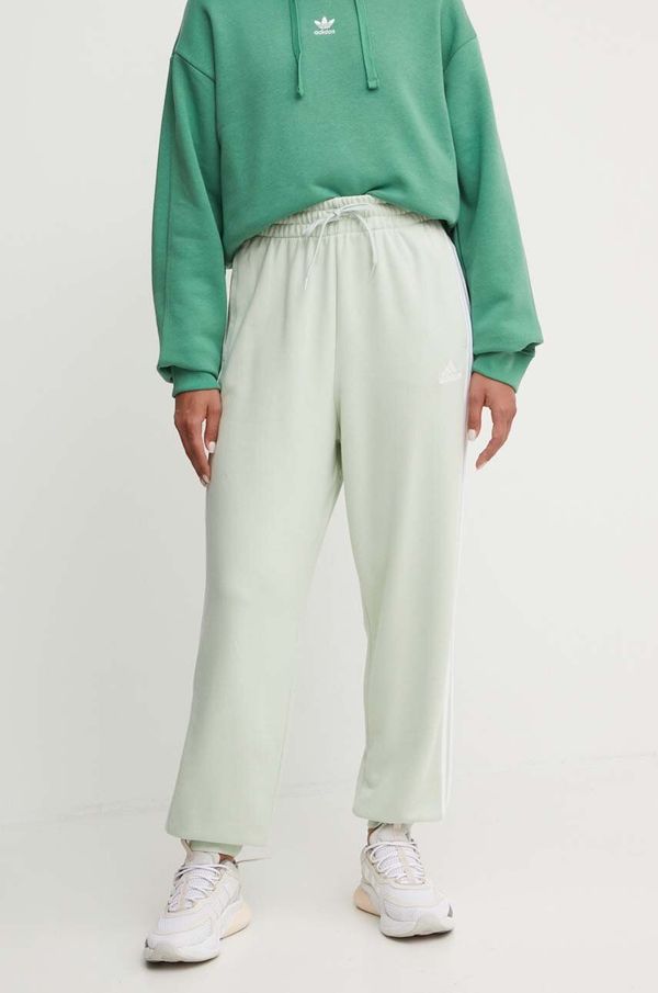 adidas Pamučni donji dio trenirke adidas Essentials boja: zelena, s uzorkom, IY4236