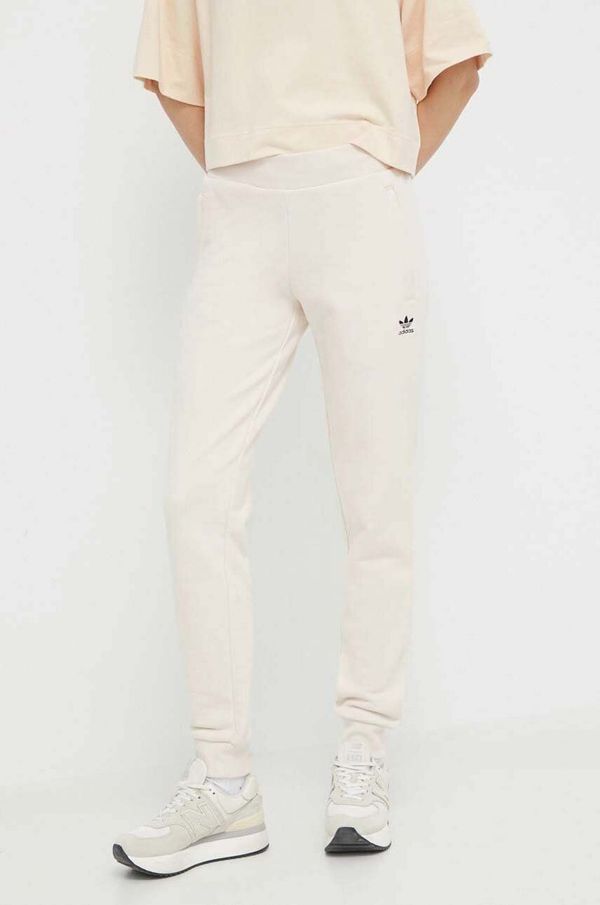 adidas Originals Pamučni donji dio trenirke adidas Originals boja: bež, bez uzorka