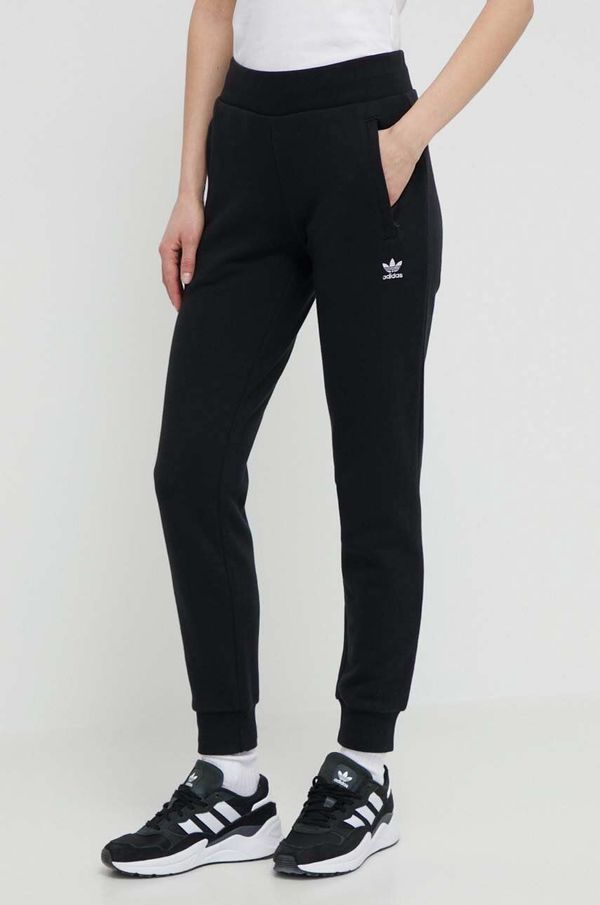adidas Originals Pamučni donji dio trenirke adidas Originals boja: crna, bez uzorka