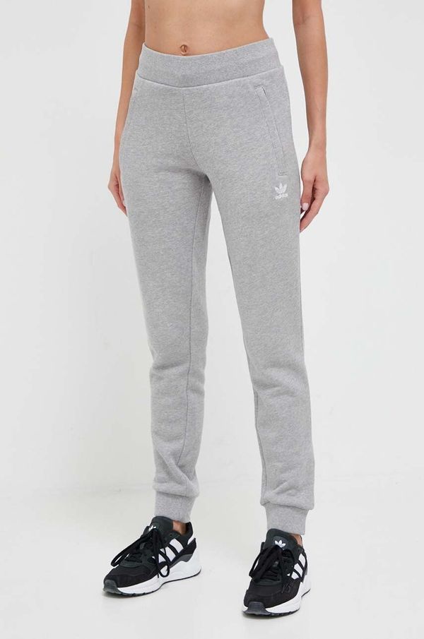 adidas Originals Pamučni donji dio trenirke adidas Originals boja: siva, melanž