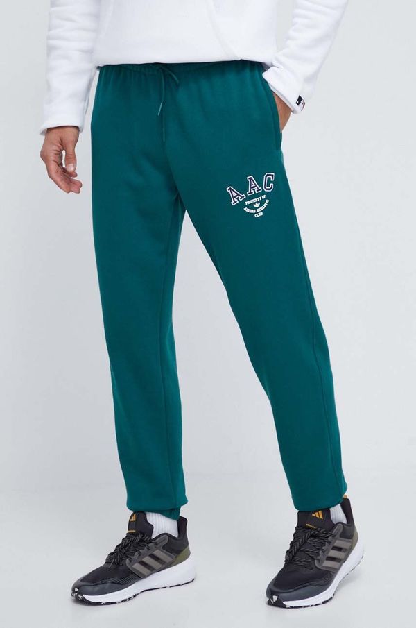 adidas Originals Pamučni donji dio trenirke adidas Originals boja: zelena, s aplikacijom