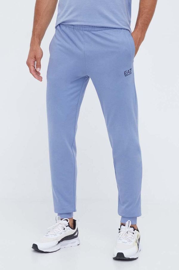 EA7 Emporio Armani Pamučni donji dio trenirke EA7 Emporio Armani bez uzorka