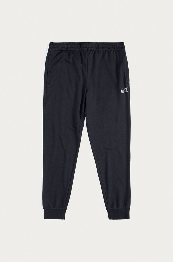 EA7 Emporio Armani Pamučni donji dio trenirke EA7 Emporio Armani boja: tamno plava, bez uzorka