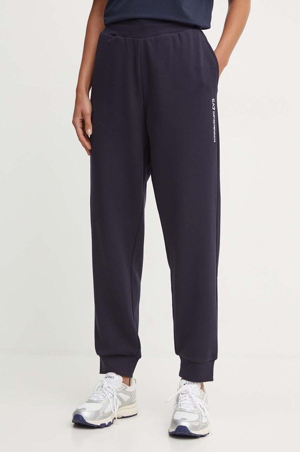 EA7 Emporio Armani Pamučni donji dio trenirke EA7 Emporio Armani boja: tamno plava, s tiskom, PJTKZ.6DUP57