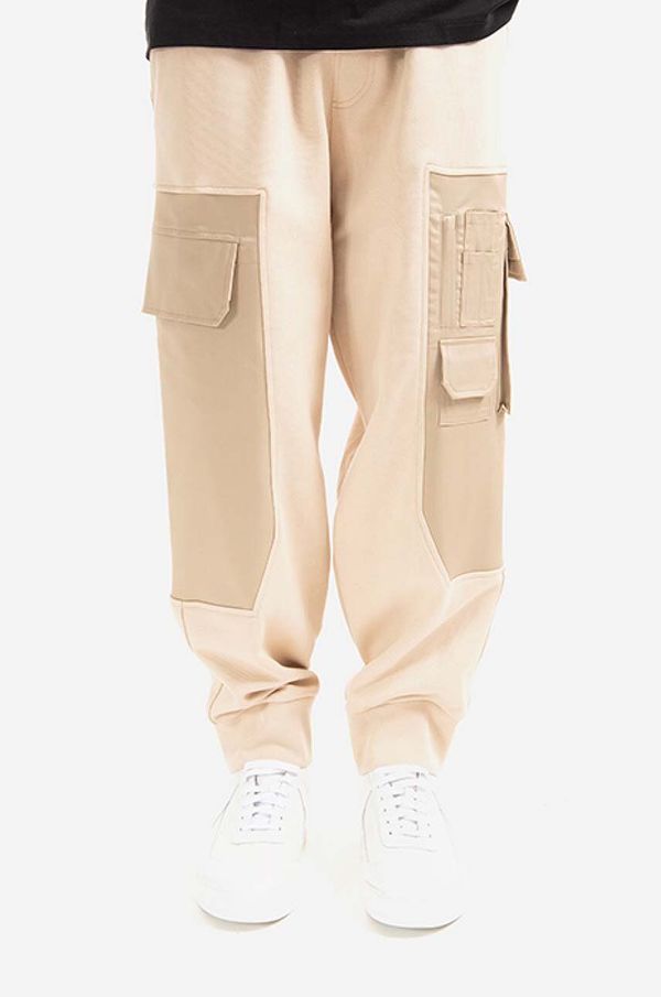 Neil Barrett Pamučni donji dio trenirke Neil Barett Workwear Loose Sweatpnts boja: bež, ravni kroj, BJP019CH.S533S.3336-KREM
