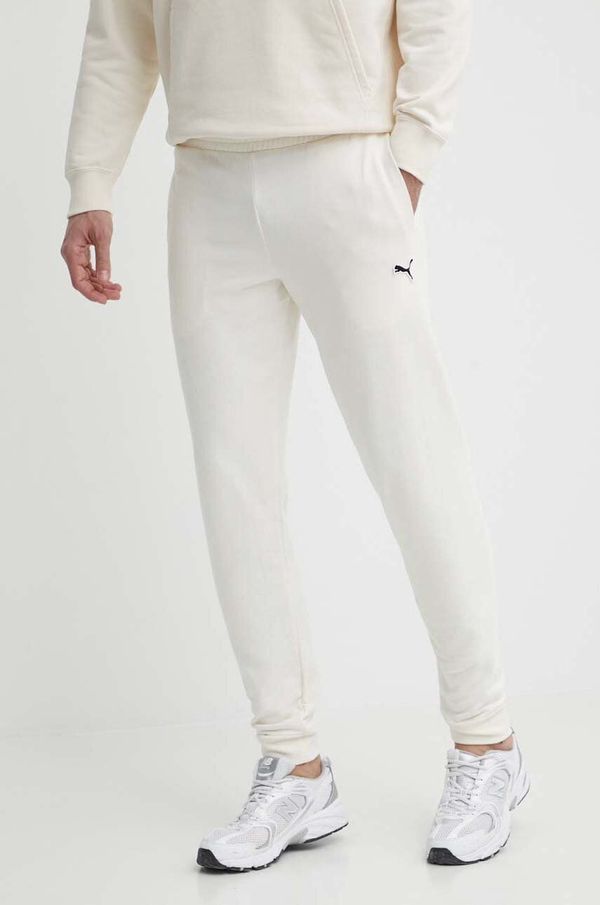 Puma Pamučni donji dio trenirke Puma BETTER ESSENTIALS boja: bež, s aplikacijom, 675980