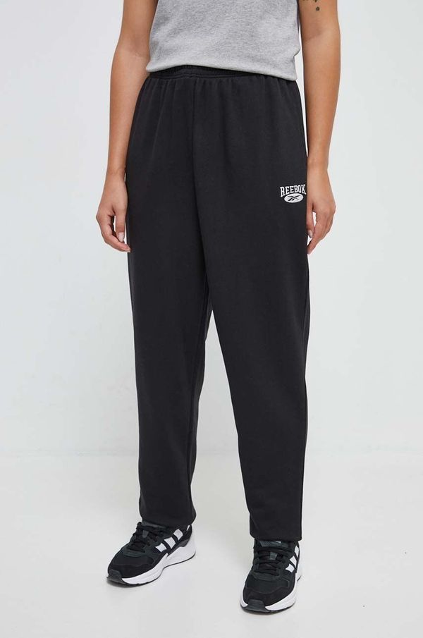 Reebok Classic Pamučni donji dio trenirke Reebok Classic boja: crna, bez uzorka